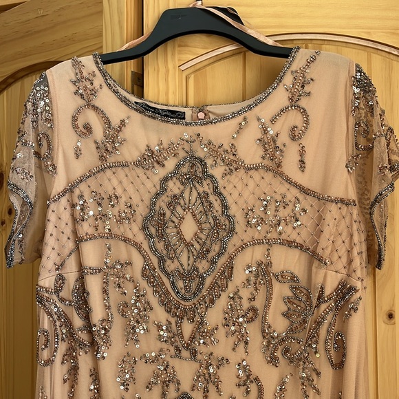 Pisarto Nights sequin ankle length dress, size 14/Large in Blush. - Picture 1 of 7